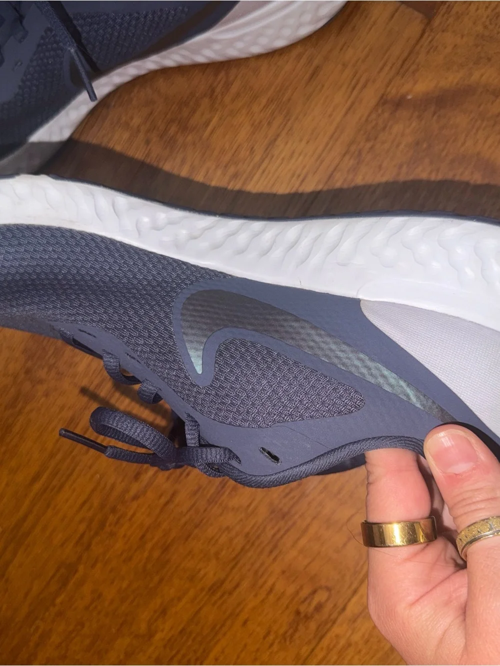 Nike Navy and White Women's Athletic Shoes